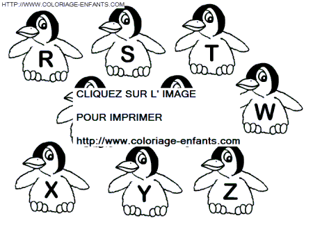 dibujo Alfabeto Pinguinos