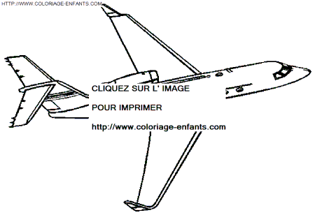 Dibujo avion para colorear - Paginas de dibujos Avion para los ninos a