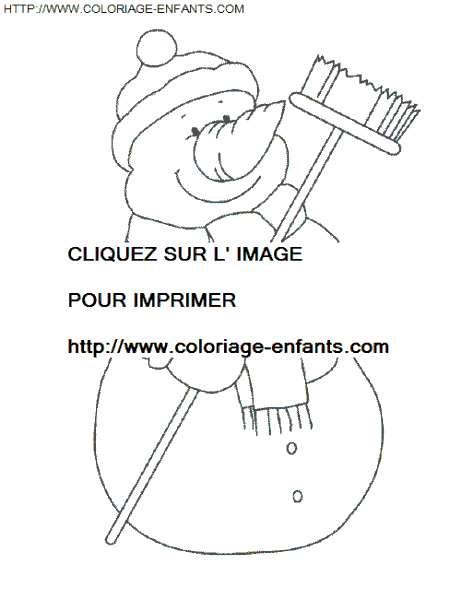 dibujo Navidad Muneco de Nieve