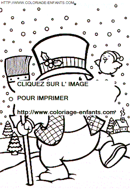 dibujo Navidad Muneco de Nieve