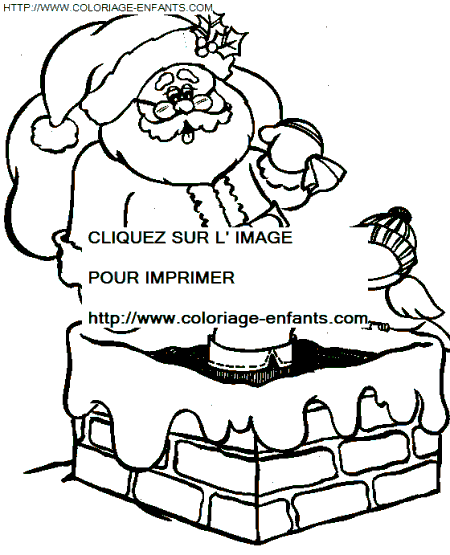 dibujo Navidad_Papa Noel Chimenea