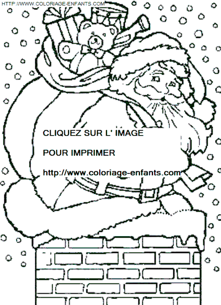 dibujo Navidad_Papa Noel Chimenea