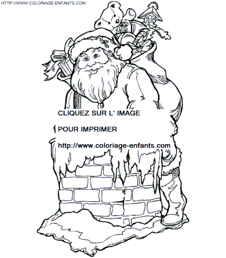 dibujo Navidad_Papa Noel Chimenea