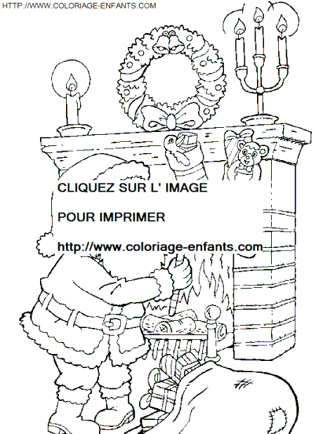 dibujo Navidad_Papa Noel Chimenea