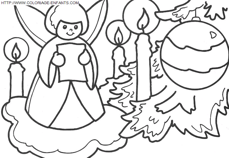 dibujo Navidad Angeles