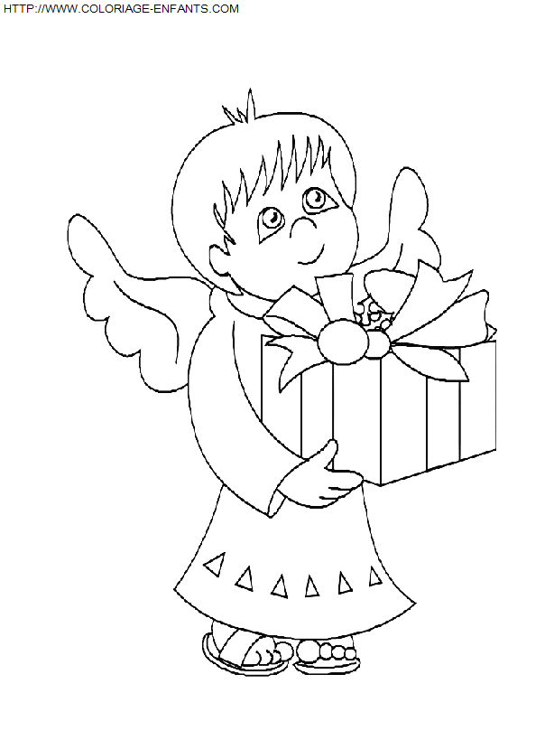 dibujo Navidad Angeles