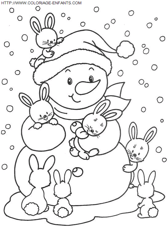 dibujo Navidad Muneco de Nieve