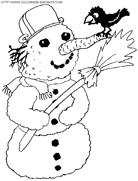 dibujo Navidad Muneco de Nieve