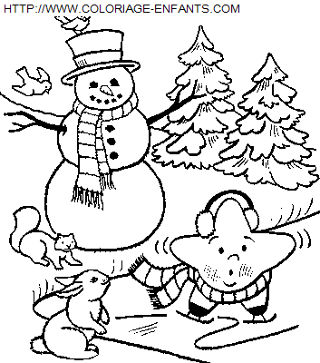 dibujo Navidad Muneco de Nieve