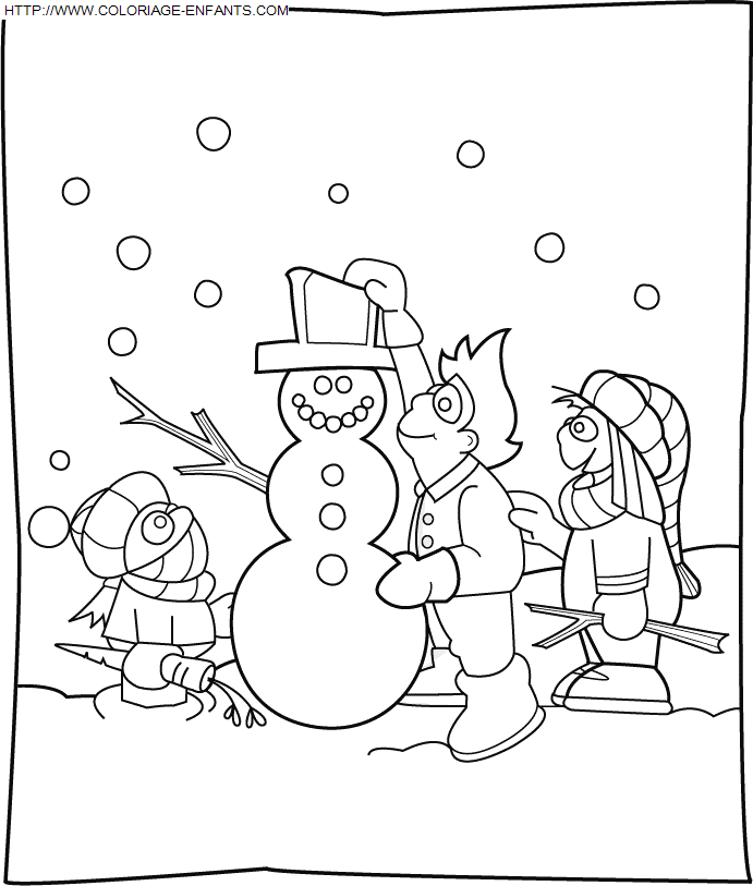 dibujo Navidad Muneco de Nieve