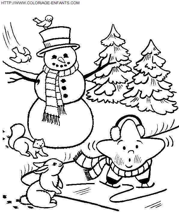 dibujo Navidad Muneco de Nieve