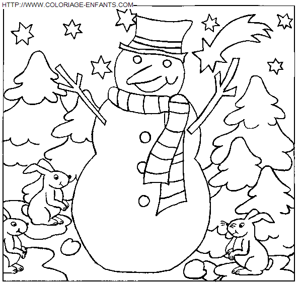 dibujo Navidad Muneco de Nieve