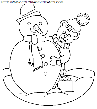 dibujo Navidad Muneco de Nieve