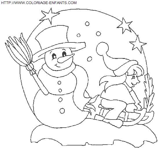 dibujo Navidad Muneco de Nieve