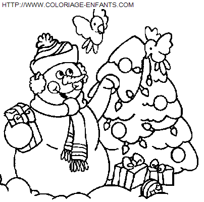 dibujo Navidad Muneco de Nieve