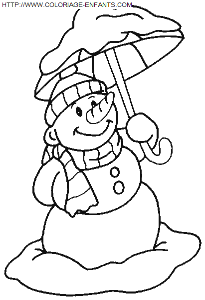 dibujo Navidad Muneco de Nieve