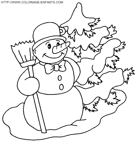 dibujo Navidad Muneco de Nieve