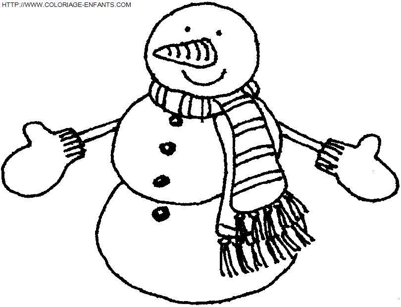 dibujo Navidad Muneco de Nieve