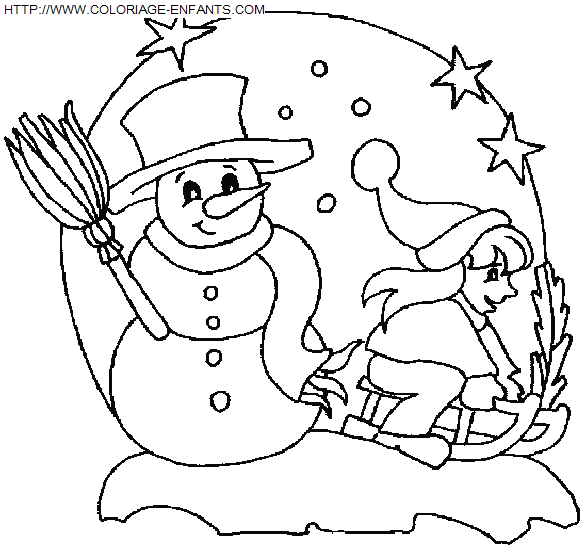 dibujo Navidad Muneco de Nieve