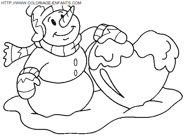 dibujo Navidad Muneco de Nieve