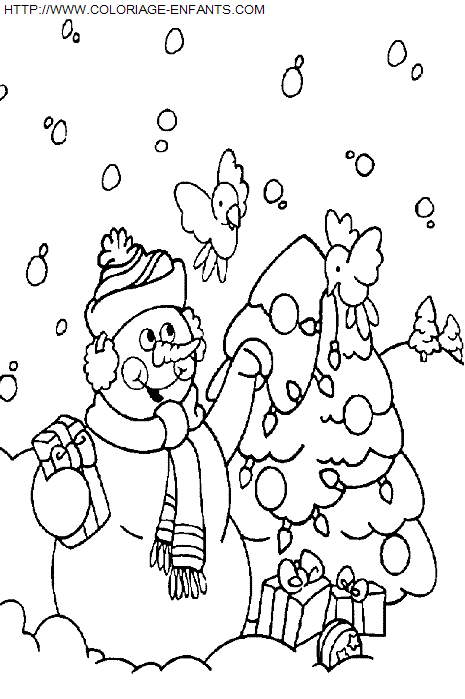 dibujo Navidad Muneco de Nieve