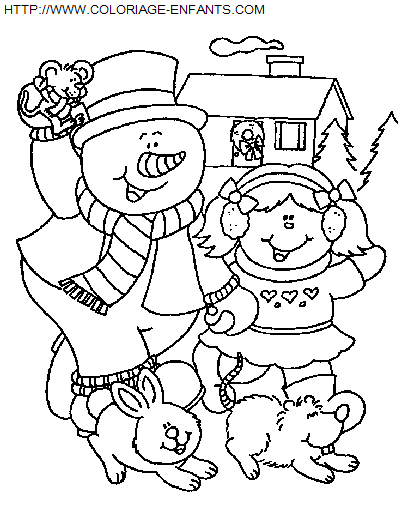 dibujo Navidad Muneco de Nieve