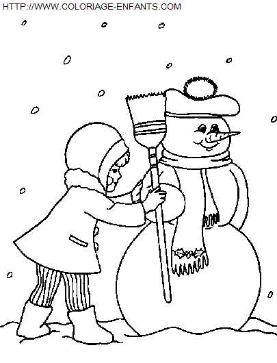 dibujo Navidad Muneco de Nieve