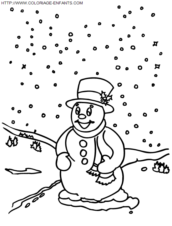 dibujo Navidad Muneco de Nieve