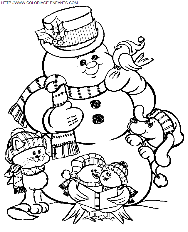 dibujo Navidad Muneco de Nieve