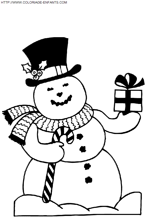 dibujo Navidad Muneco de Nieve