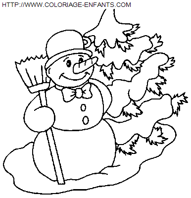 dibujo Navidad Muneco de Nieve