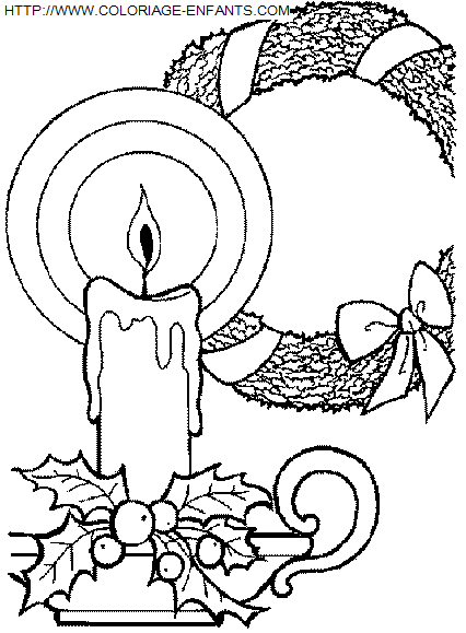 dibujo Navidad Velas