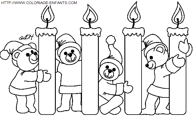 dibujo Navidad Velas