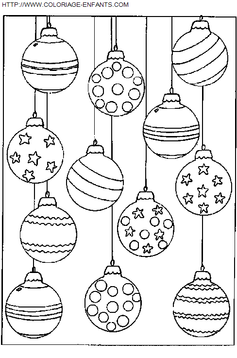 dibujo Navidad Bolas