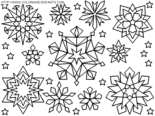 dibujo Navidad Copos de Nieve