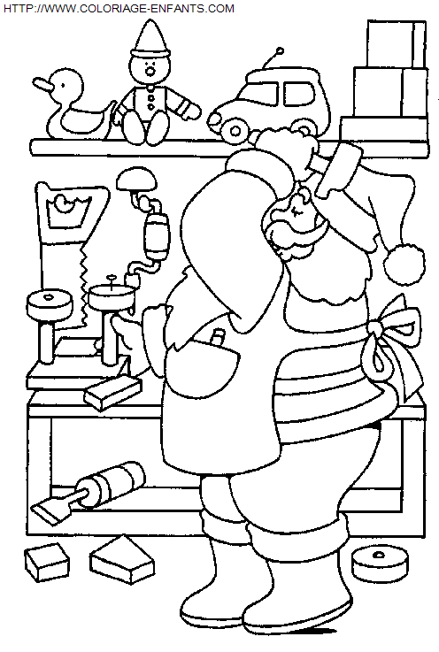 dibujo Navidad Casa Papa Noel