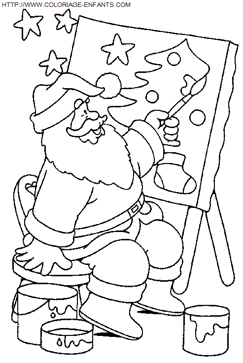 dibujo Navidad Casa Papa Noel