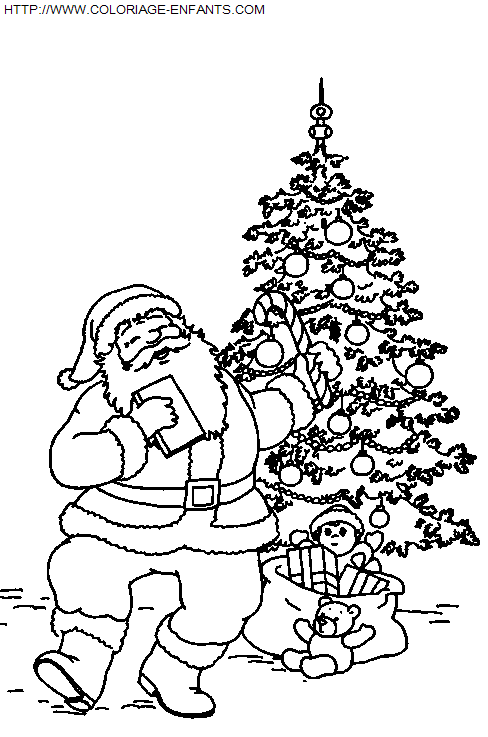 dibujo Navidad Papa Noel