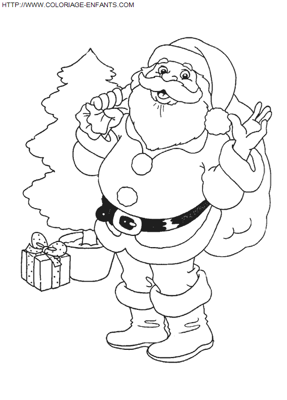 dibujo Navidad Papa Noel