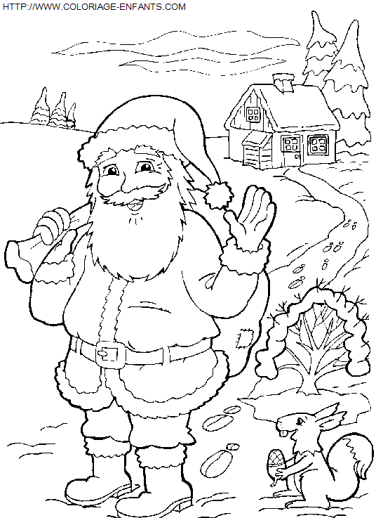 dibujo Navidad Papa Noel