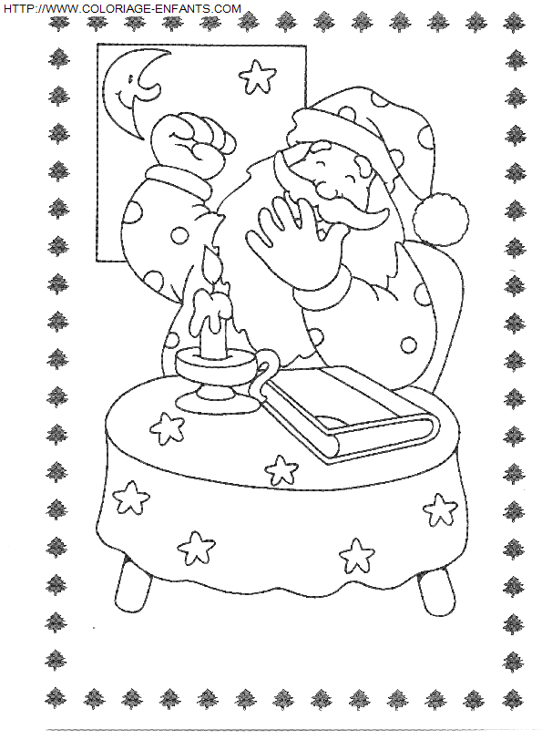 dibujo Navidad Papa Noel