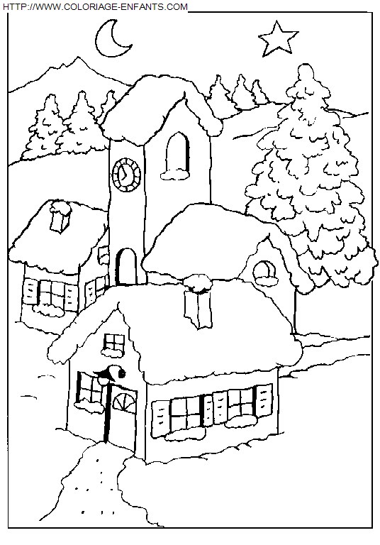 dibujo Navidad Paisajes