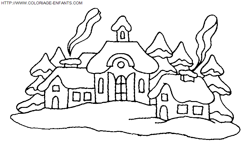 dibujo Navidad Paisajes