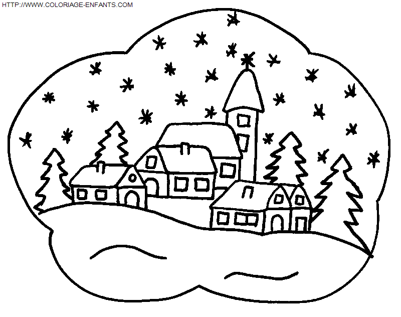 dibujo Navidad Paisajes