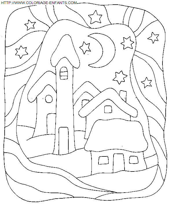 dibujo Navidad Paisajes