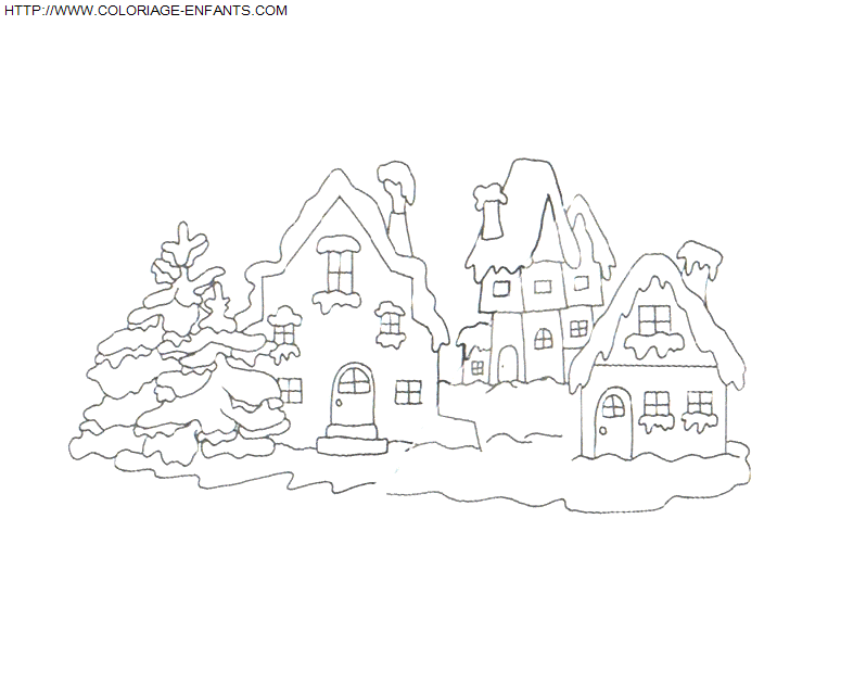 dibujo Navidad Paisajes