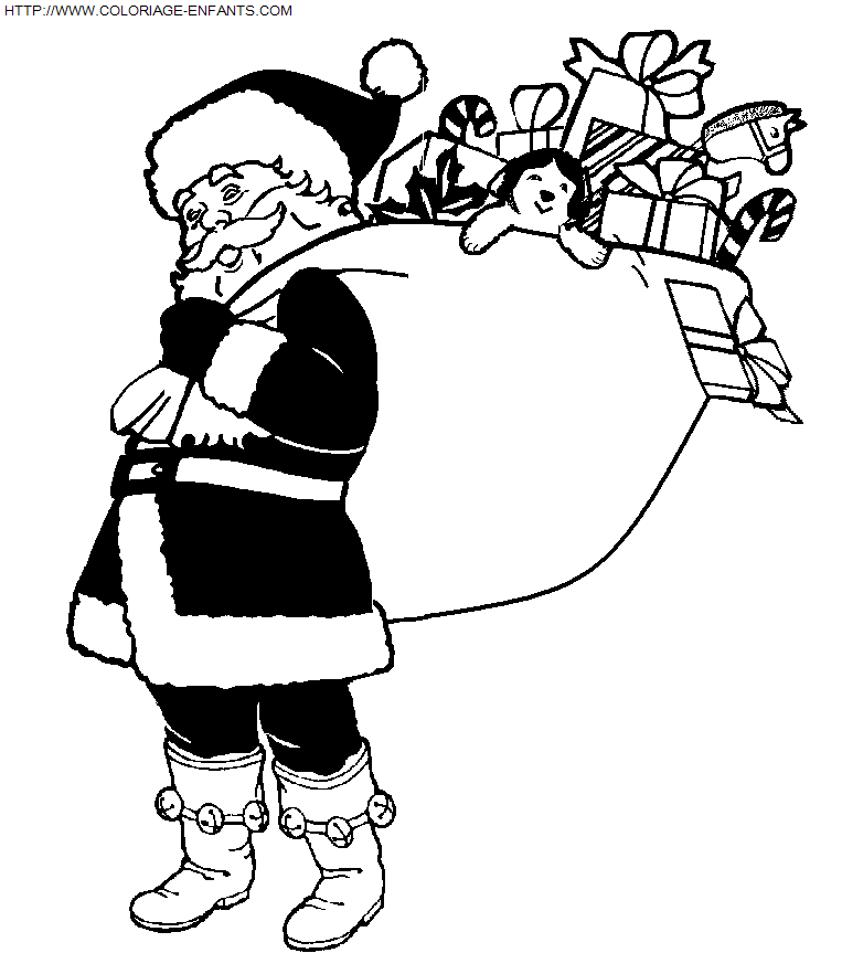 dibujo Navidad Papa Noel Regalos