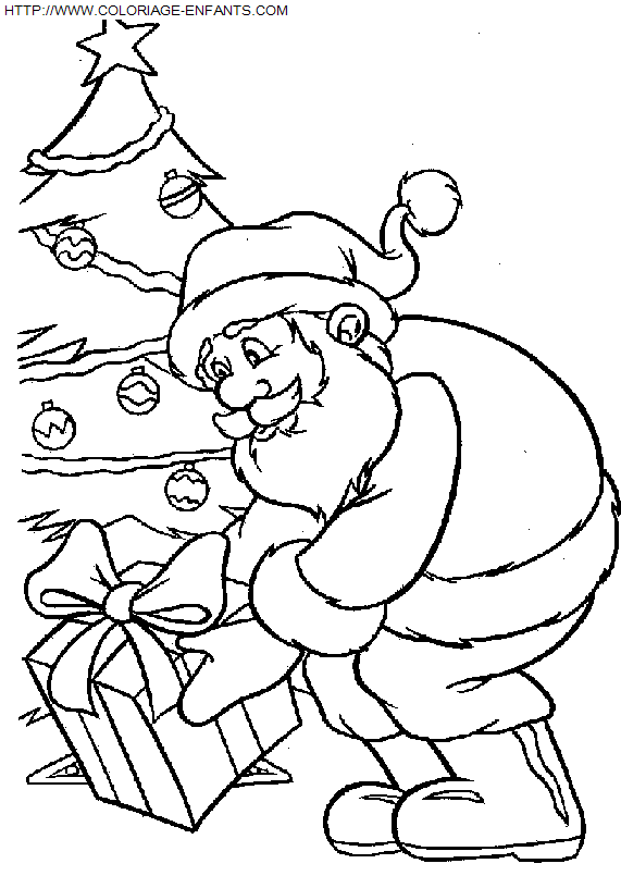 dibujo Navidad Papa Noel Regalos