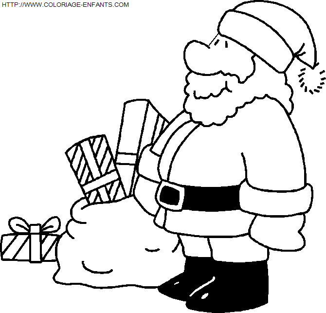 dibujo Navidad Papa Noel Regalos