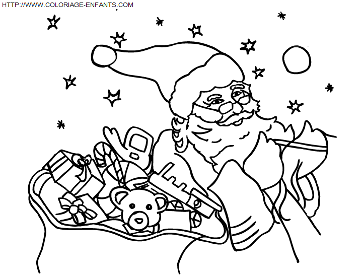 dibujo Navidad Papa Noel Regalos